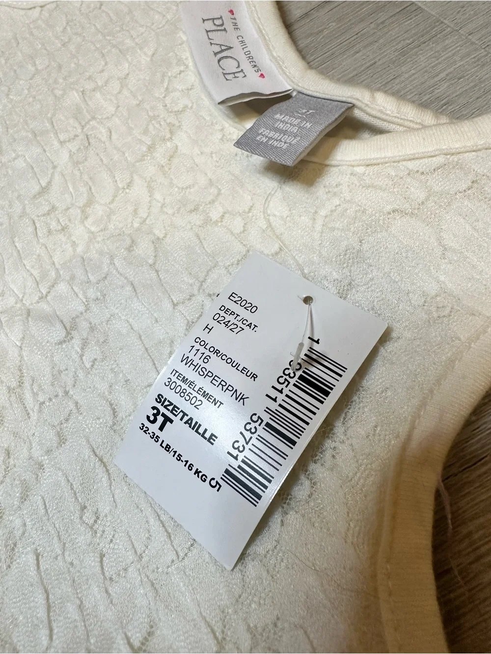The Children's Place Cream & Pink Floral Tank Dress